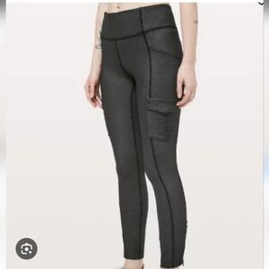 Lululemon Scenic Route 7/8 Tight 24" Cargo Leggings Size 8 Gray Cropped